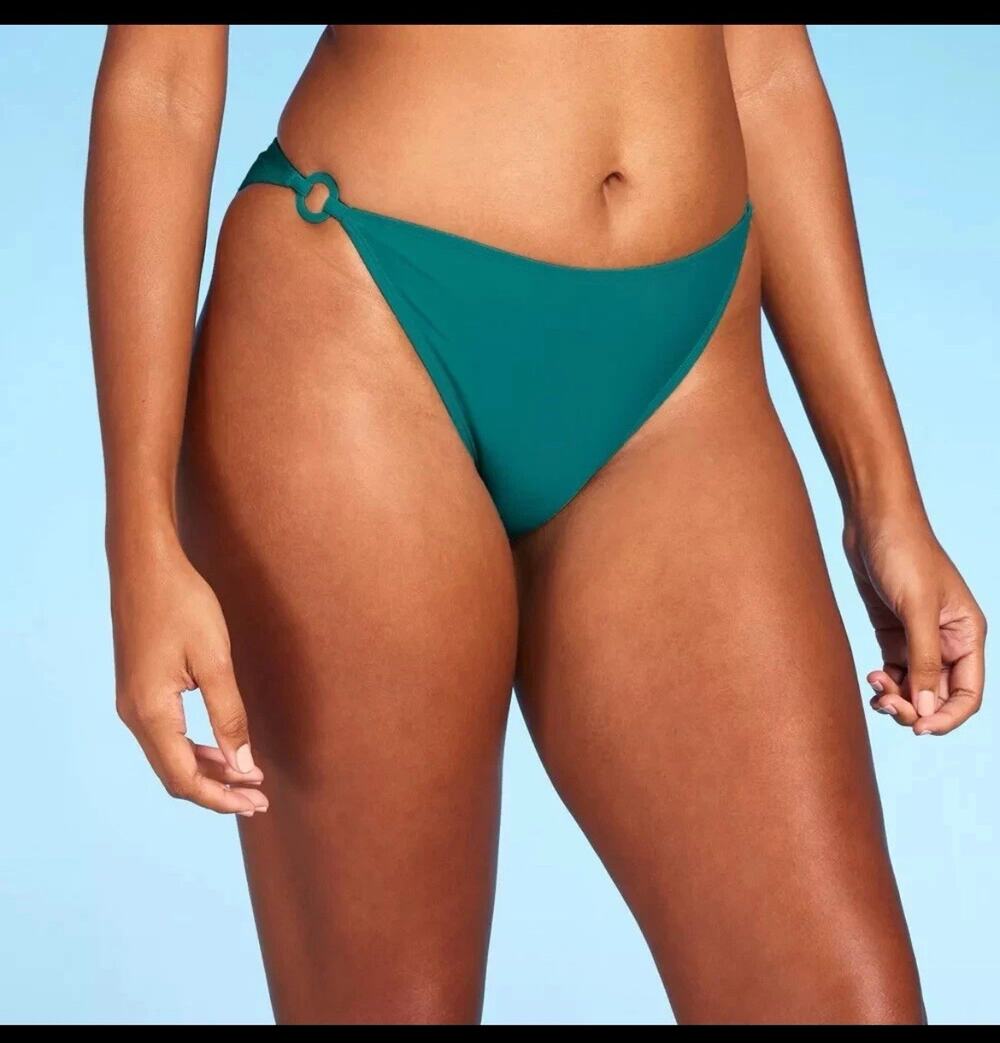 Shade & Shore Ring Detail Bikini Bottom - Teal Women's XL